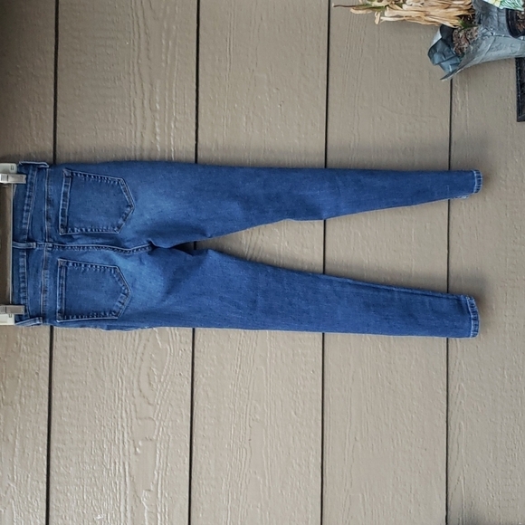 PacSun Dark Blue Distressed High Waisted Jeggings 24 - Picture 11 of 13